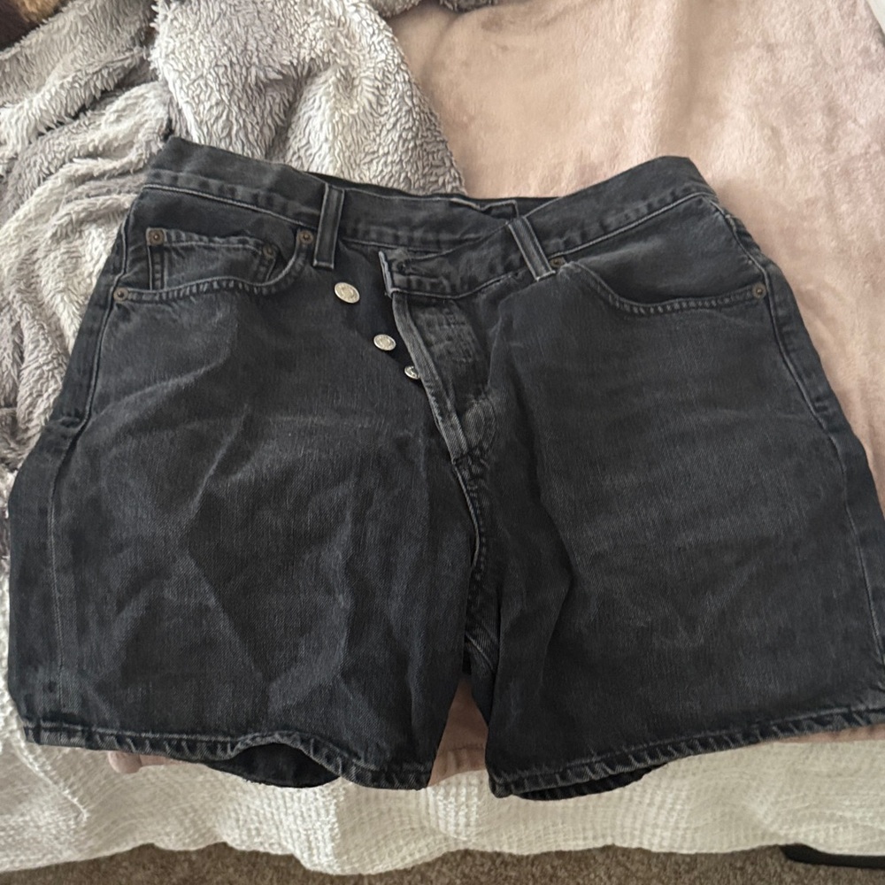 Agolde High-Rise Black Denim Women's Shorts size 27